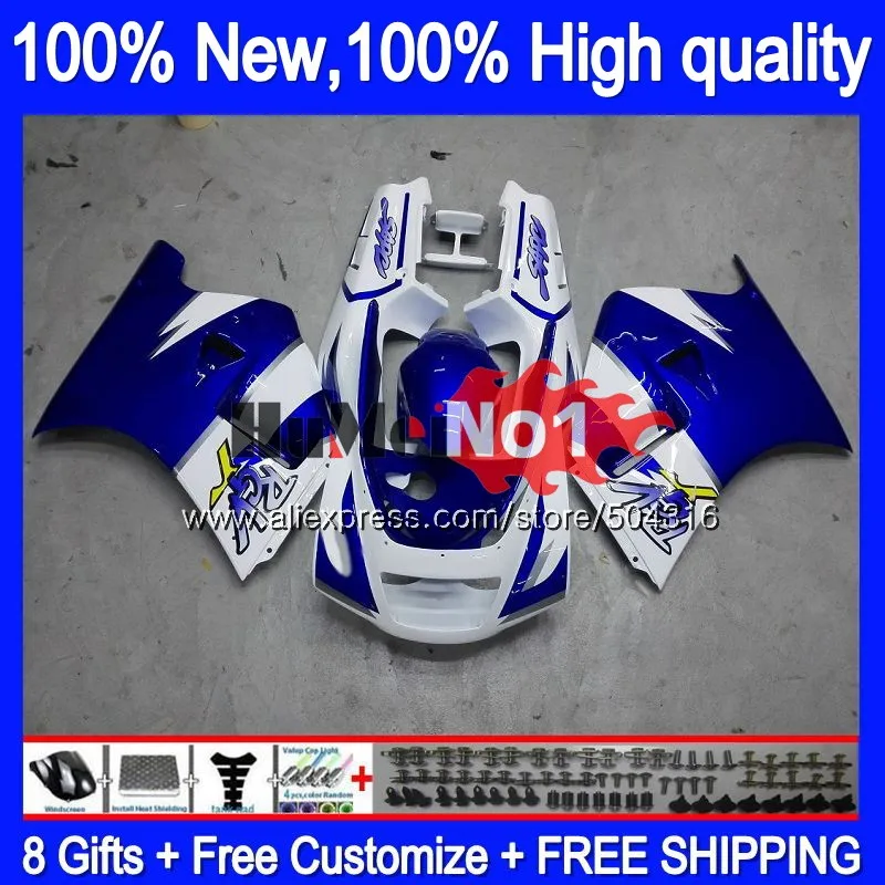 

Body For SUZUKI RGV 250 VJ22 RGVT250 SAPC VJ23 White Blue 42MC.11 RGV-250 VJ 23 RGV250 1995 1996 1997 1998 95 96 97 98 Fairing