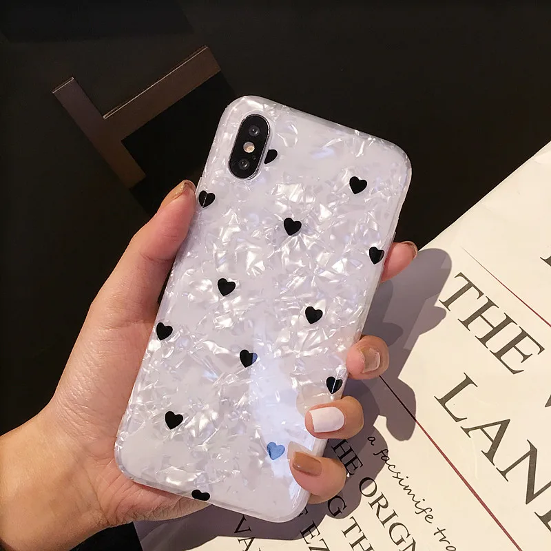 black Чехол для телефона Gimfun Love Heart для Iphone Xs Max Xr, блестящий Блестящий ТПУ чехол для Iphone 11 Pro Max 7 8 6s Plus X, чехол - Цвет: black