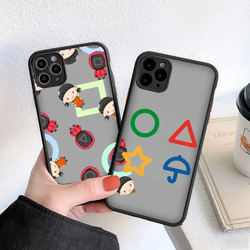 

Squid Game Phone Case For iphone 13 12 11 8 7 plus mini x xs xr pro max matte transparent cover