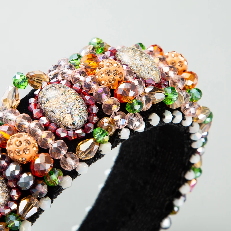 Обруч для волос Женский украшенный камнями в стиле барокко | Украшения и