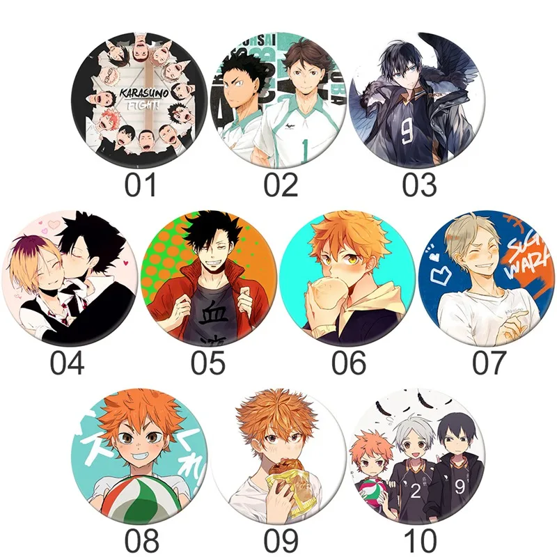 1 шт. манга Haikyuu! Значки для косплея Хината шуйо брошь булавки 58 мм Япония Аниме