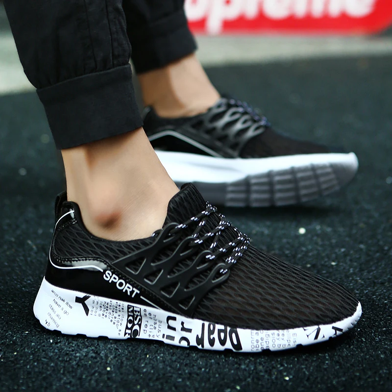 Мужские кроссовки сезон весна-осень-лето мужские Цвет Черный chaussure homme обувь из