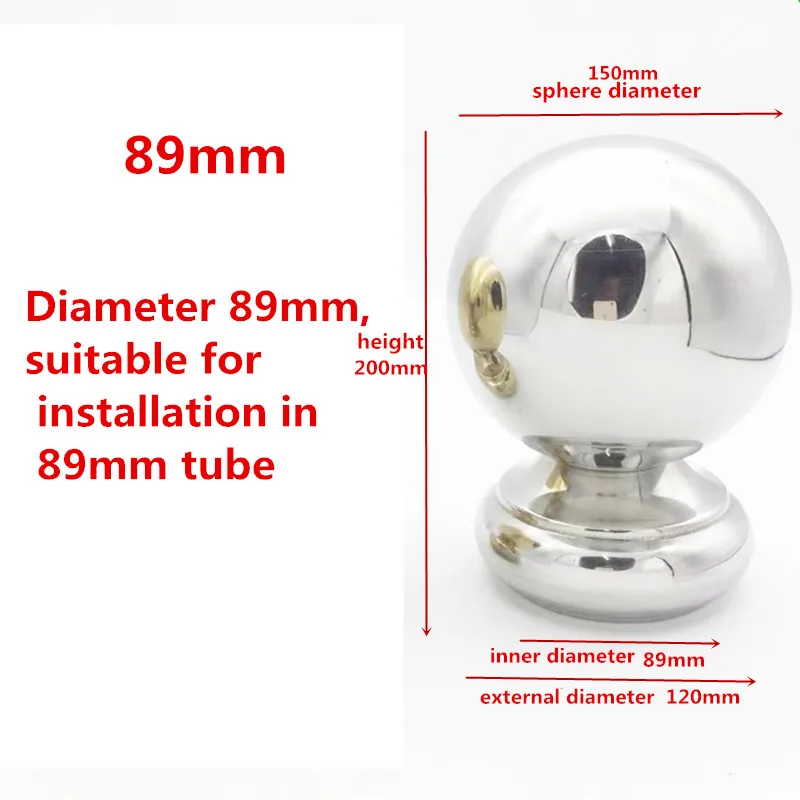silver89mm 304 шарик из нержавеющей стали, шар сиденья, сварной полый шар, подходит для лестничных поручней, наружное украшение забора - Цвет: silver89mm