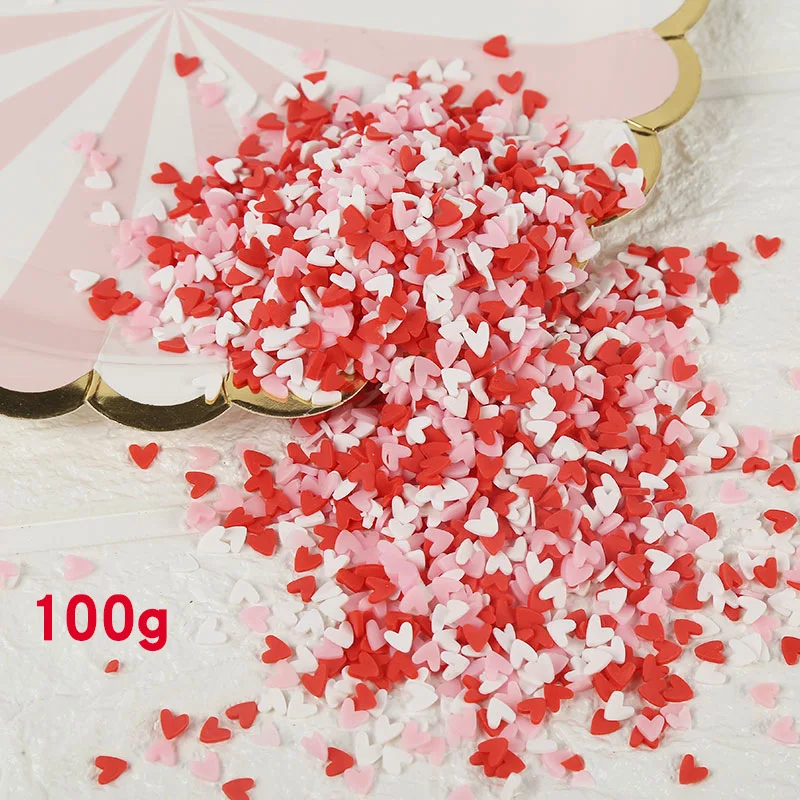 A2204 100g/lot Fimo Polymer Clay Sprinkles for Slime Heart Round Snowflake Star Slices Fake Cake Dessert Decoration DIY Nail Art Craft - Цвет: A2204