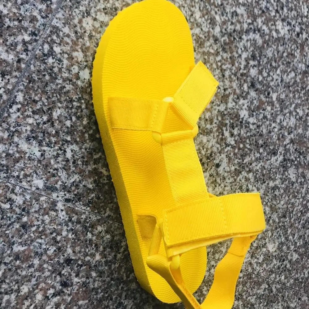 

2020 summer new large size sandals women wear fairy style word buckle open toe flat bottom wild Roman sandals X208