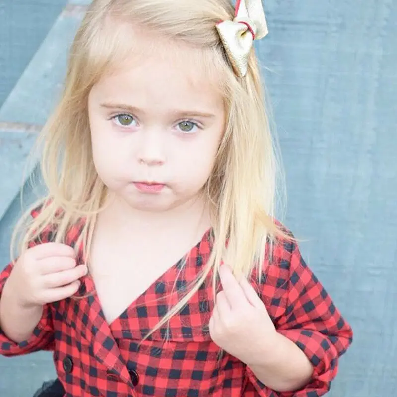 Платье в черно красную клетку для маленьких девочек платье принцессы с фатиновой