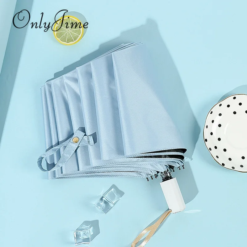 Только Jime литературный сплошной цвет зонтик черное покрытие Корея свежий три