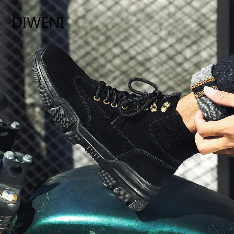 

Men's Sneakers Casual Shoes Flock Sneakers Man Trainers Zapatillas Hombre Footwear Tooling Shoes High Top Martin Boots