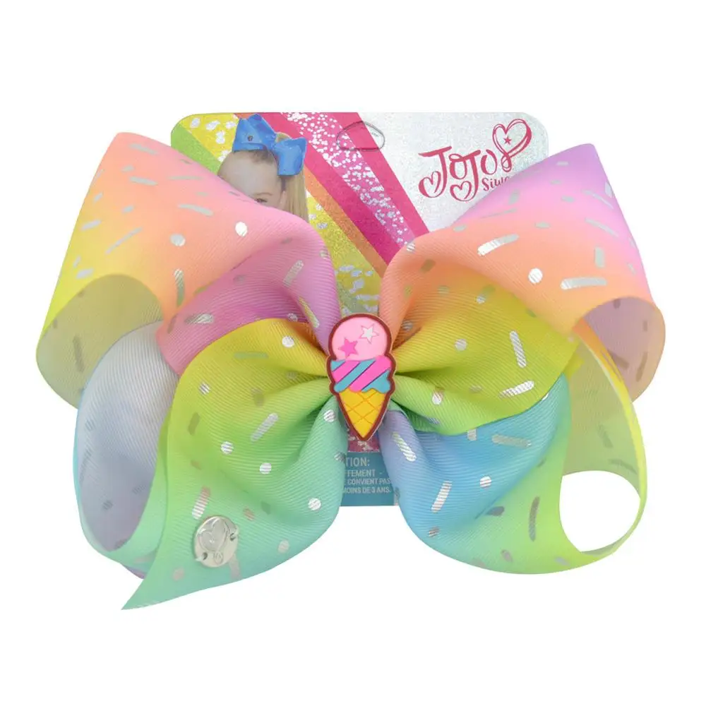 1 штука 8 &quotJoJo бант Jojo Siwa Русалка Единорог Радужный принт для девочек ручной