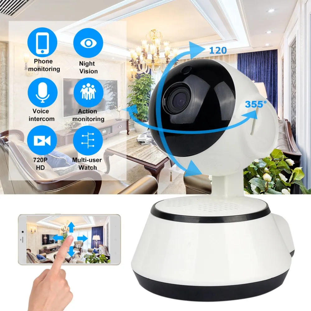 

HD 720P Домашняя безопасность Wi-Fi IP-камера портативная мини двухсторонняя аудио Беспроводная камера ночного видения CCTV Wi-Fi камера Радионяня