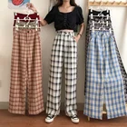 Дешевые оптовые продажи 2021 весна лето осень новые модные повседневные популярные длинные женские брюки женские офисные клетчатые брюки Ay1441