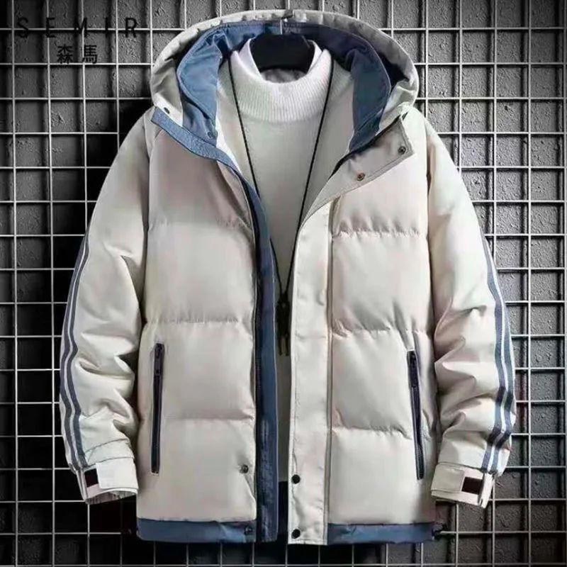 

2021 Mens Winter Jacket Coat Hooded Thick Warm Cotton Outwear Men Patchwork Parkas and Coats Windbreaker Parkas Male M-4XL