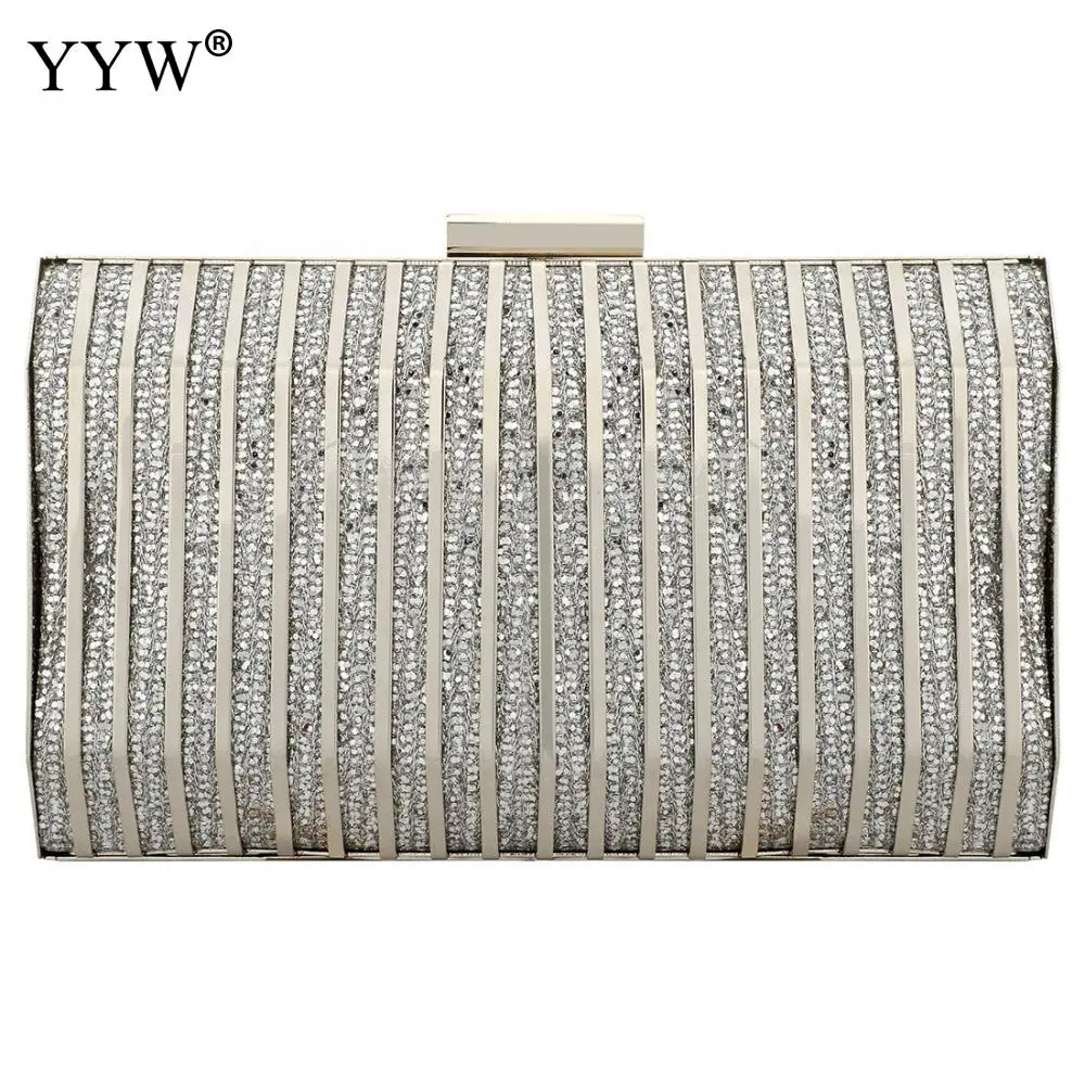 Gold Crossbody Bag For Women Fashion Evening Party Clutch Bags Over Shoulder Purse Bolsa Feminina Zinc Alloy Sequin Clutch