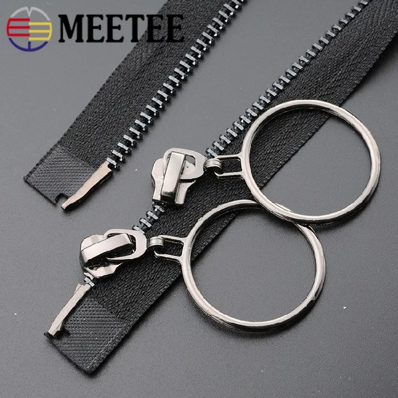 Meetee 5 #85 см 120 Металлические молнии с открытым концом двойные/Сигаретные кольца