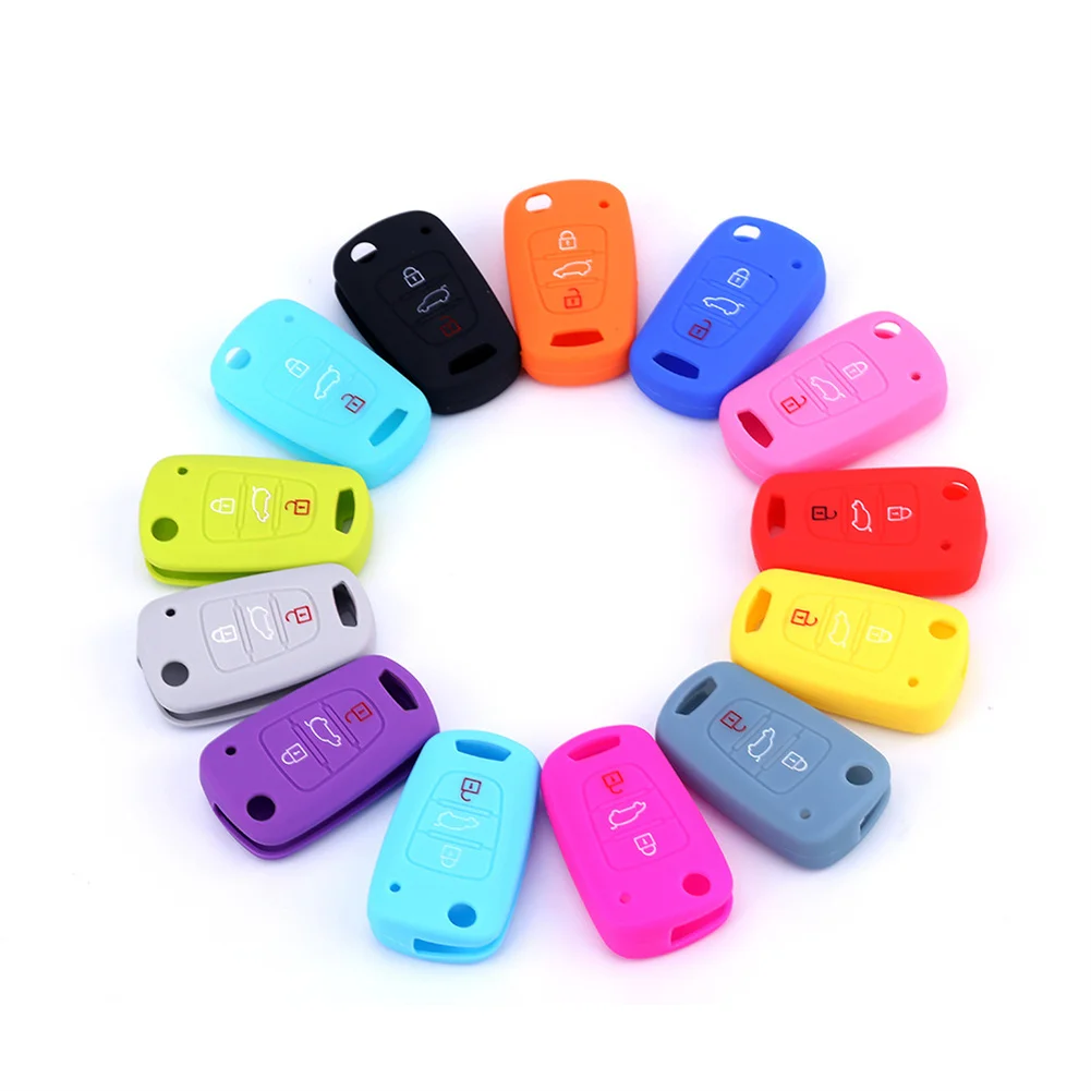 

Car Styling Key Case Cover Silicone Remote Key Skin Holder Fob For Kia Rio K2 K5 Soul Venga Picanto Sorento Ceed Sportage Cerato