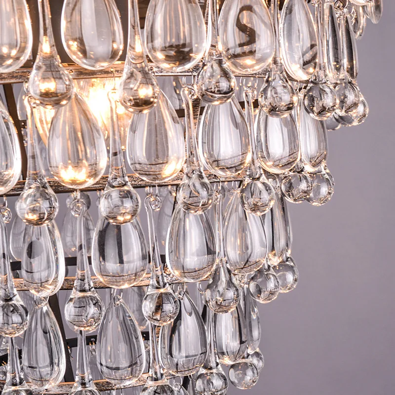 Новый дизайн американские и европейские ретро хрустальные люстры в виде капель