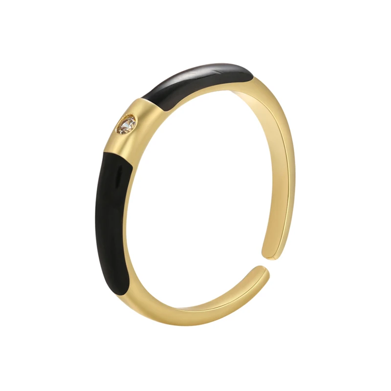 ZHUKOU Золотая эмаль капельное масло кольцо для женщин кубический цирконий