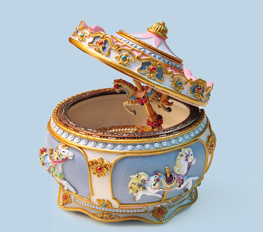 Музыкальная шкатулка в виде карусели со светодиодный Ной подсветкой и звуковым