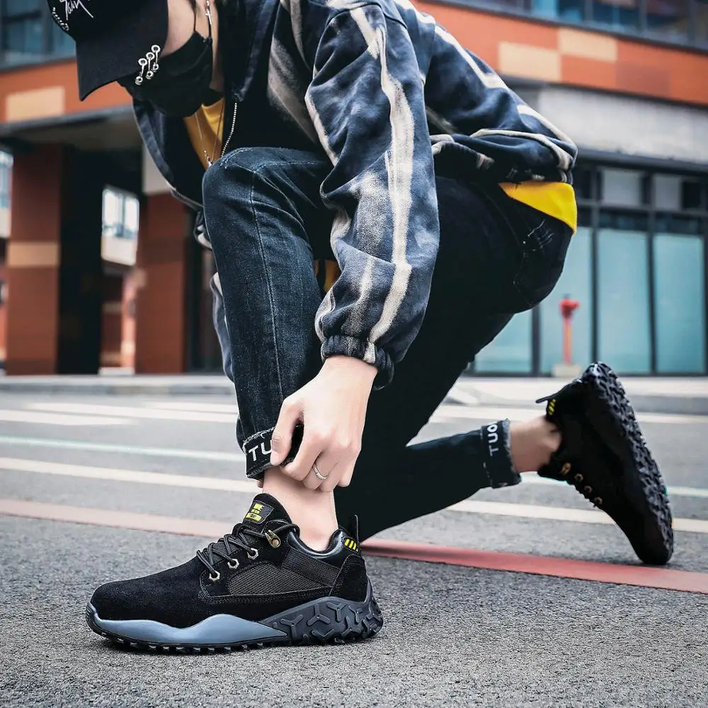 Кроссовки мужские со стальным носком непробиваемые ботинки с защитой от ударов