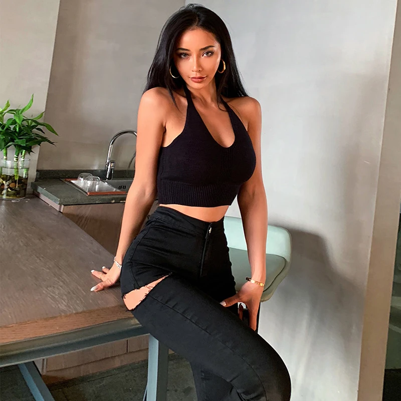 

2021 New High Waist Ripped Jeans For Women Sexy Vintage Mom Boyfriend Jeans Femme Skinny Denim Pants Pencil Trousers Hot Sale