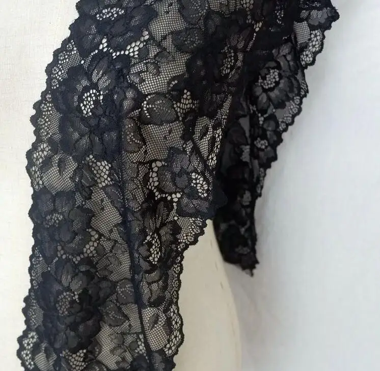 Эластичная кружевная ткань 1 метр 18 см эластичная отделка черный цвет сделай сам