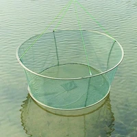 80100cm foldable hanging wire fishing net steel wire mesh fish cage bait crab shrimp pier pond shrimp minnow trap dip mesh