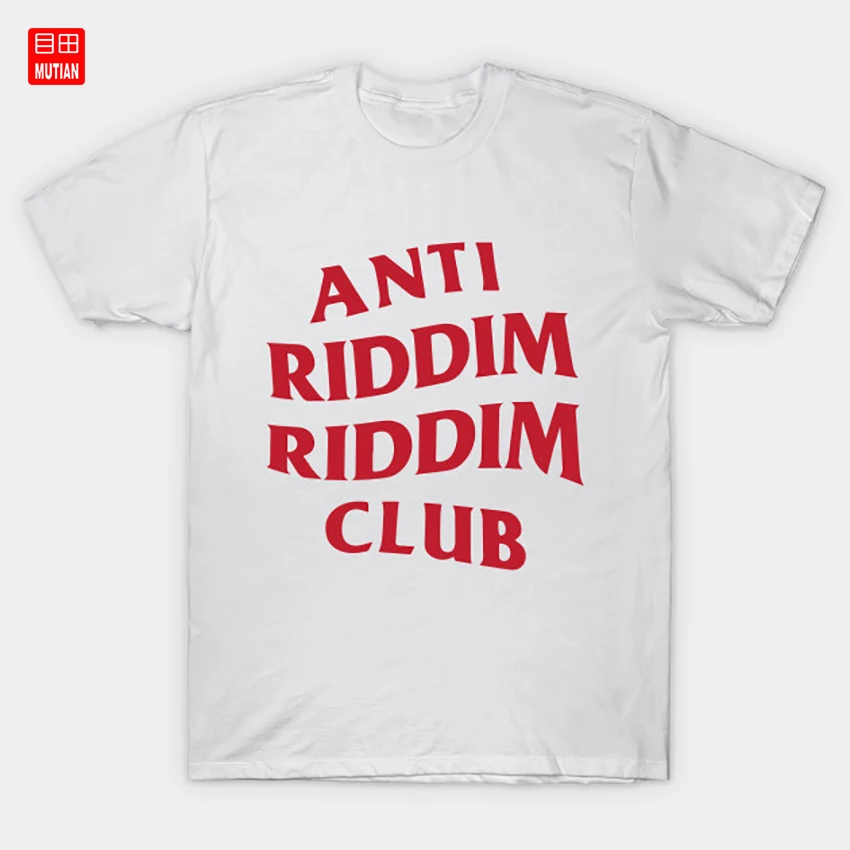 Футболка с красным логотипом Reggae Dubstep Dj Miami Edm Electro House Edc Ultra Anti Riddim Club Logo Club|Мужские