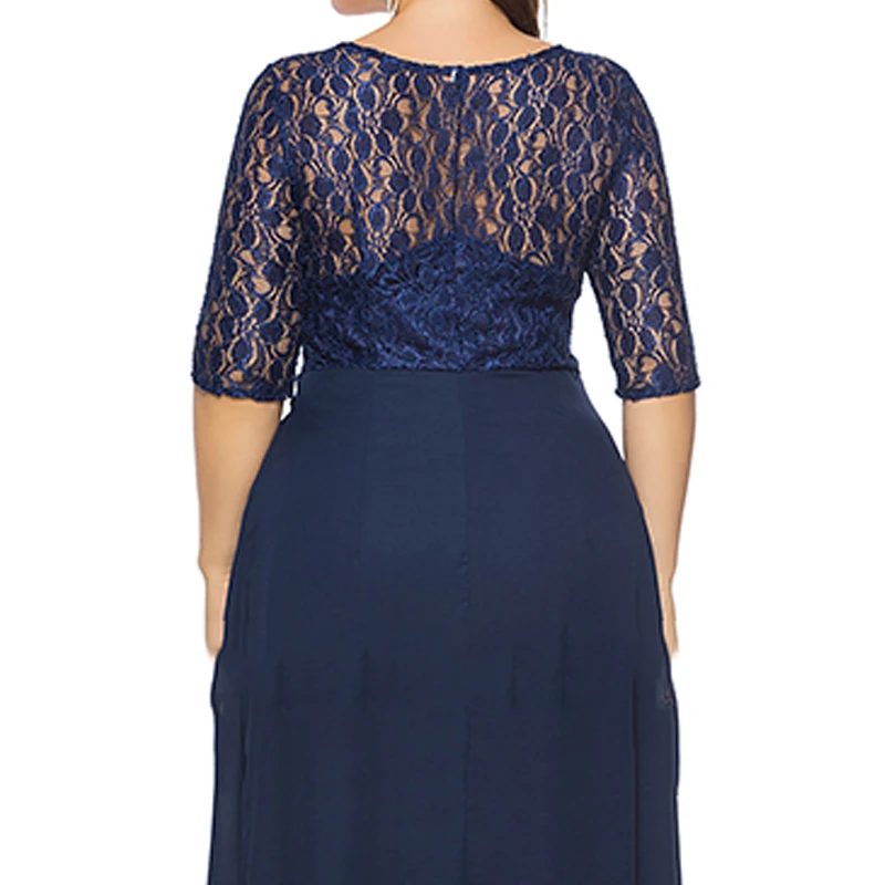 UDFSU женское кружевное вечернее платье с круглым вырезом винтажное в стиле
