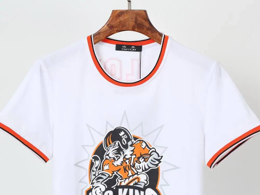 

Men's 100% Cotton T Shirts Letters & Tiger Patterns Print Short-sleeved T-shirt PP|4202616687