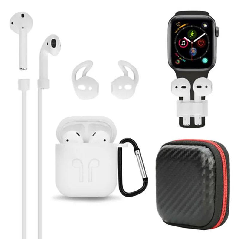 6 шт./компл. силиконовый беспроводной чехол для наушников с Bluetooth Apple Airpods 1 2