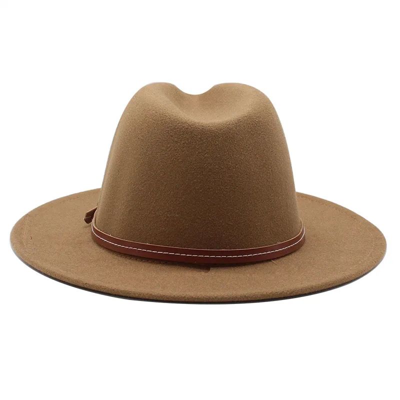 Женская фетровая шляпа с пряжкой и широкими полями в стиле унисекс|Мужские
