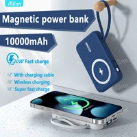 10000mah 20w fast charger magnetic wireless power bank mobile phone for iphone12 13 pro max powerbank external auxiliary battery