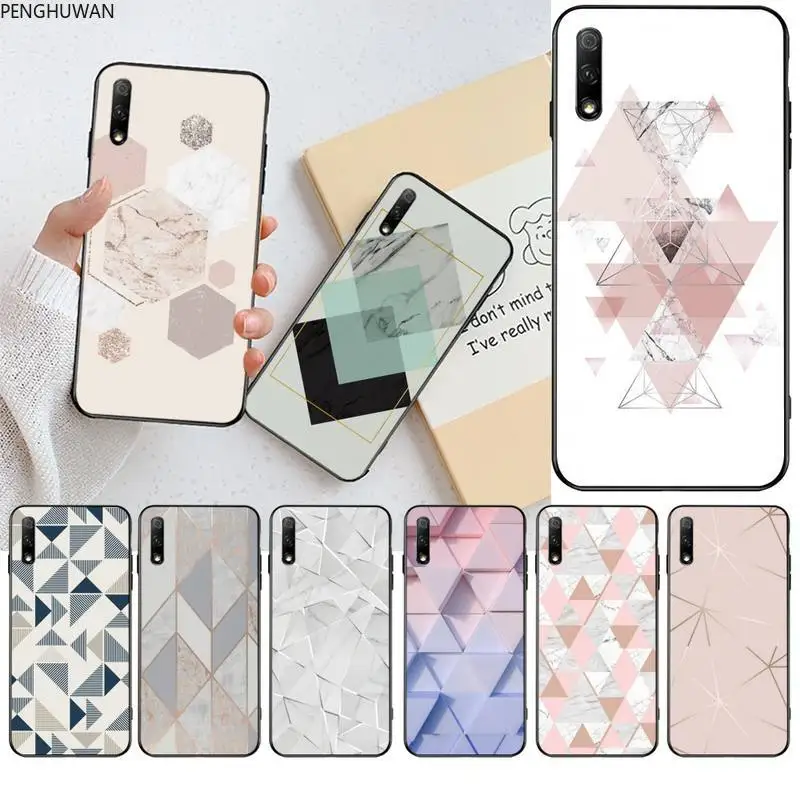Мягкий силиконовый чехол из ТПУ с геометрическим мраморным узором для Huawei Nova 6se 7