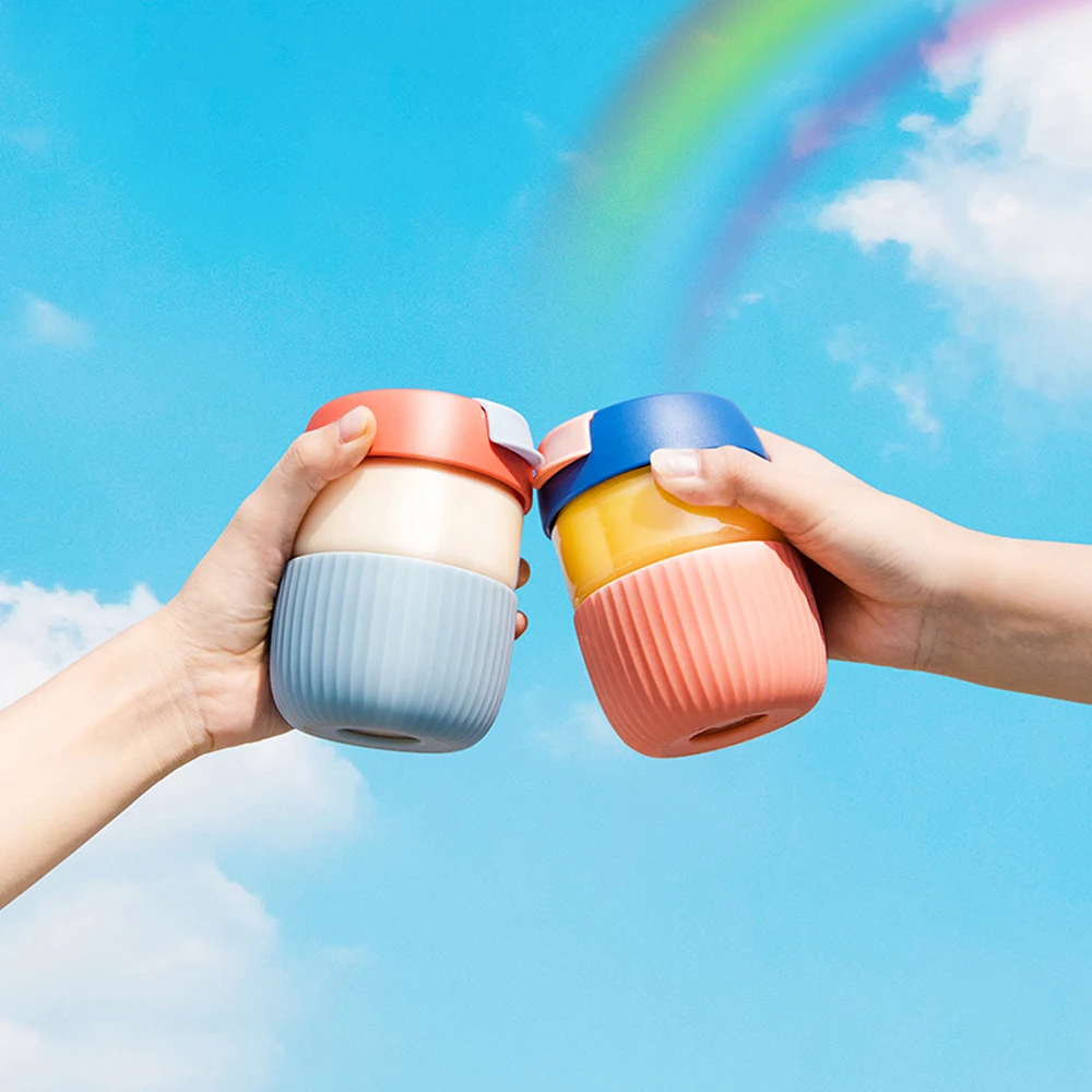 KKF радужная цветная чашка стеклянный термос простая портативная мини-кружка для