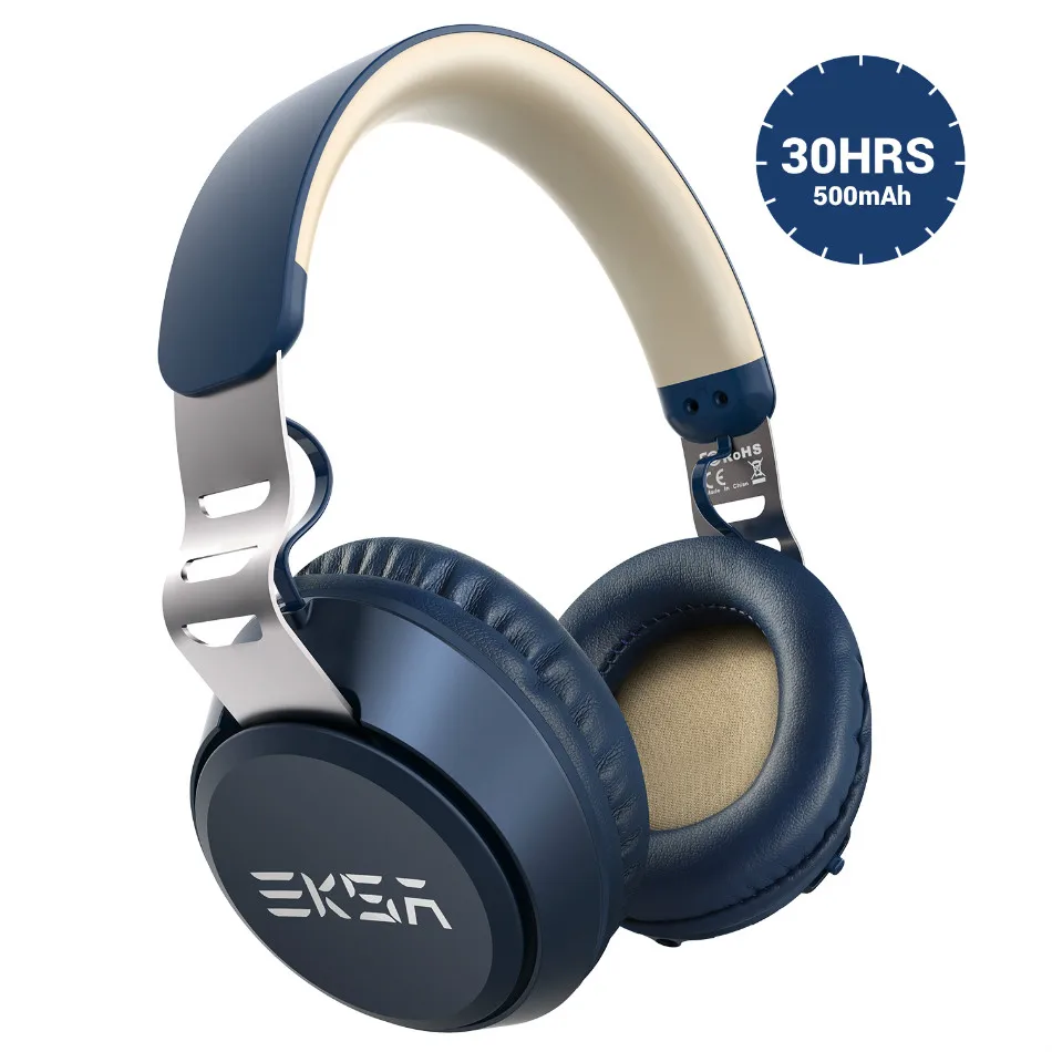 EKSA E100, Bluetooth 5,0, беспроводные наушники, супер светильник, портативная гарнитура с микрофоном, 500 мА/ч, гарнитура для iPhone, Xiaomi - Цвет: Blue