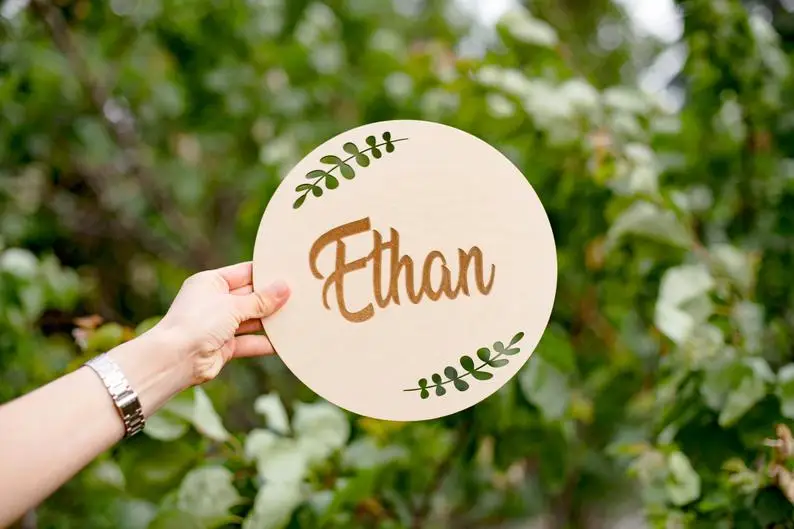 Деревянный знак имени декоративный для Бэйби шауэра подарок семьи ребенка