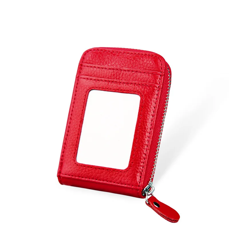 

RFID women Men Wallet PU Leather Credit Card Holder Blocking Zipper Pocket