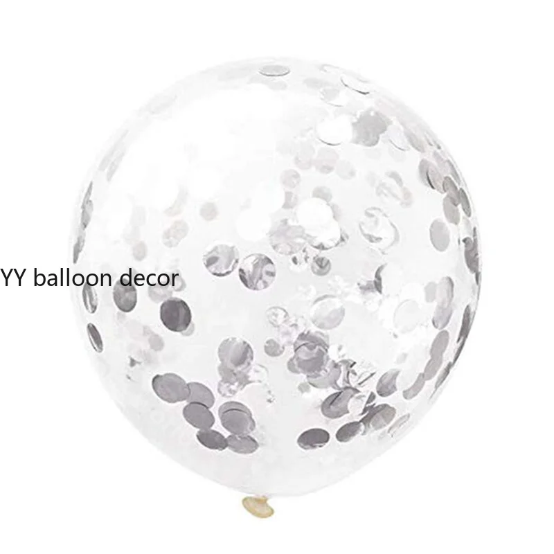 Новогодний шар Арка смешанный персиковый серый белый латексные конфетти