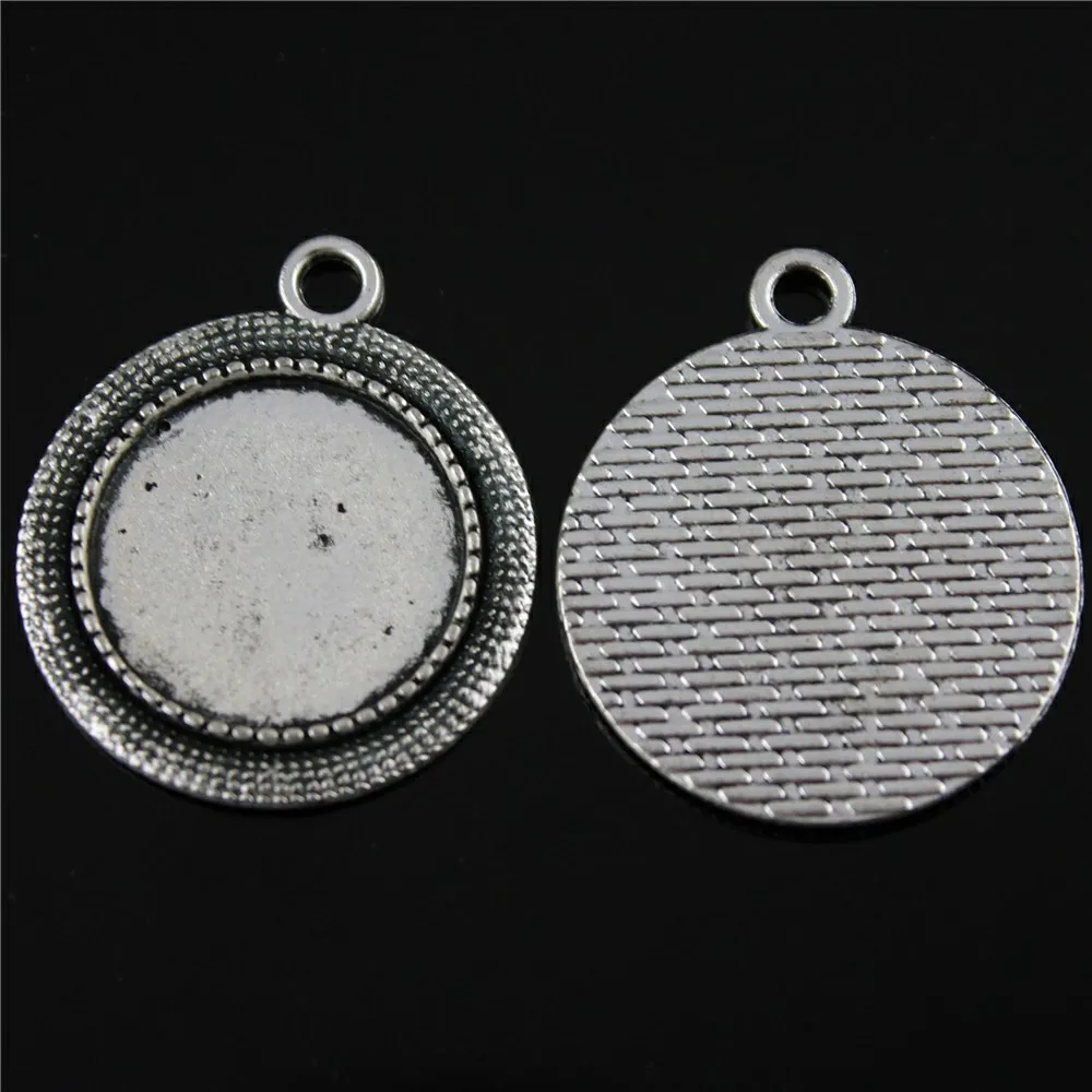 

40pcs 20mm Round Simple Style pendant base jewelry finding & components