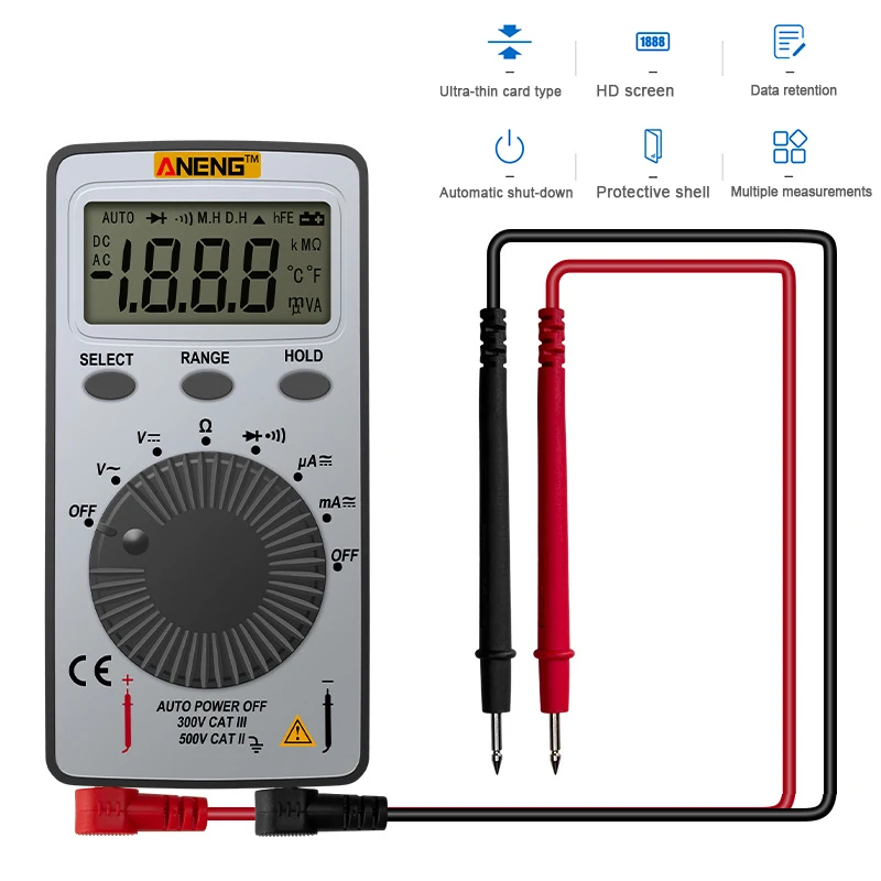 Цифровой мультиметр Вольтметр Амперметр Омметр DC10V ~ 1000V 10A AC 750V тестер тока тест