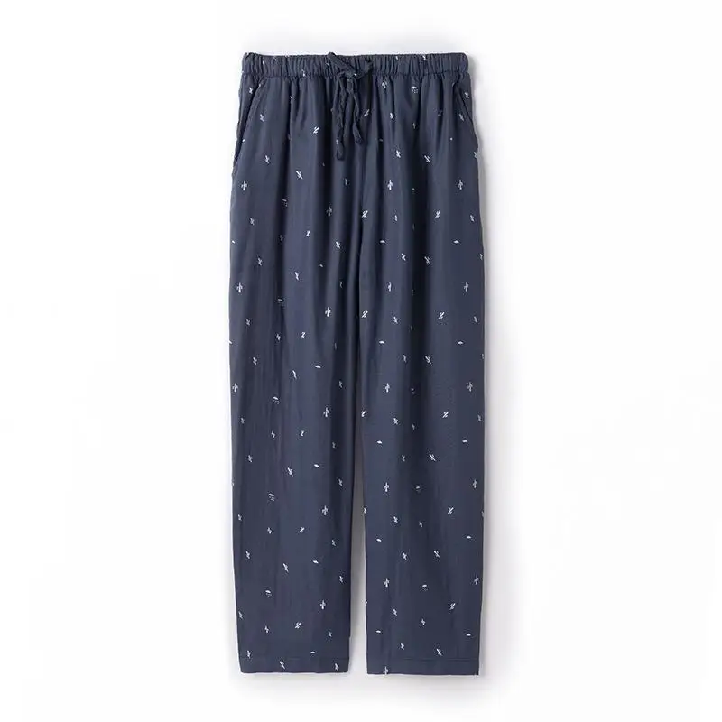

Autumn New Cotton Pajamas Male Pants Soft Print Sleepwear Intimate Lingerie Casual Pyjamas Home Clothes Men Pijamas Homewear