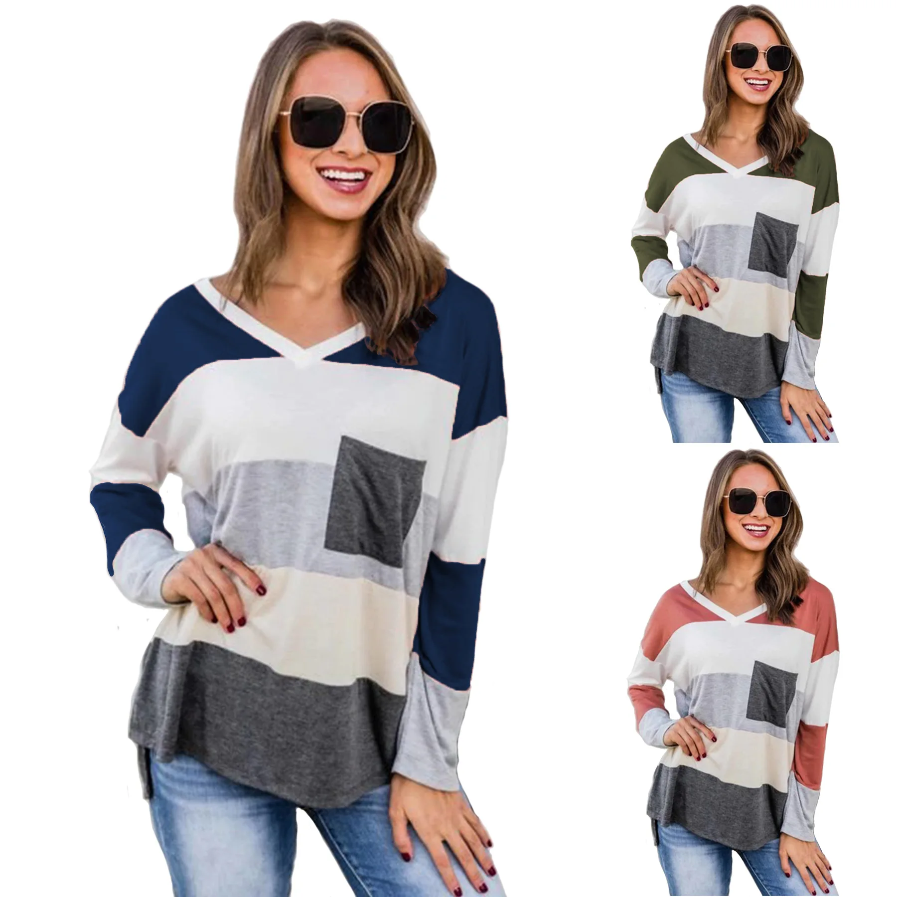 Весна и осень новая футболка с длинным рукавом Женская Горячая Распродажа