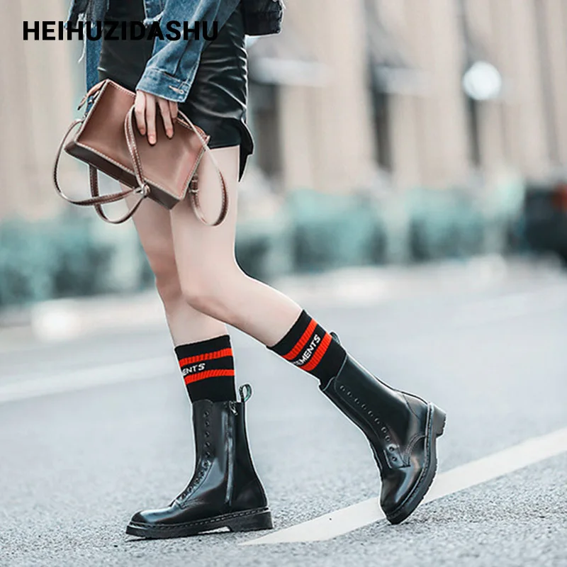 Женские ботинки из натуральной кожи на молнии сбоку | Обувь