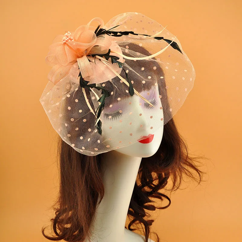 

Новое поступление различных мероприятий для женщин вечерние повязка на голову свадебные коктейльные с сеткой с цветочным принтом перья во...