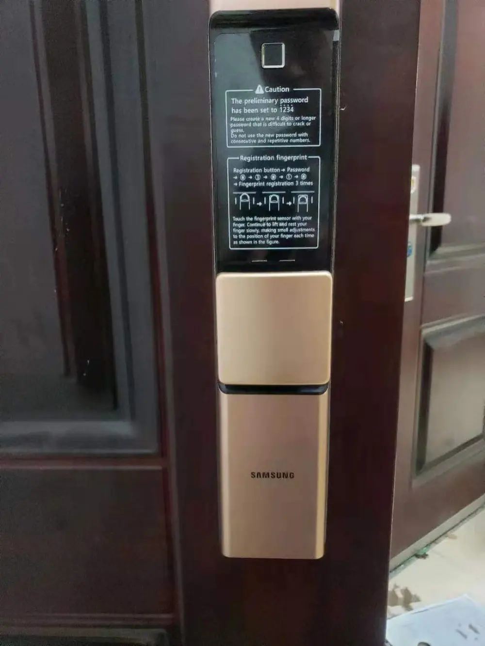SAMSUNG отпечатков пальцев цифровой дверной замок с Wi-Fi IoT Keyless SHP-DR717/719 большой Moritse