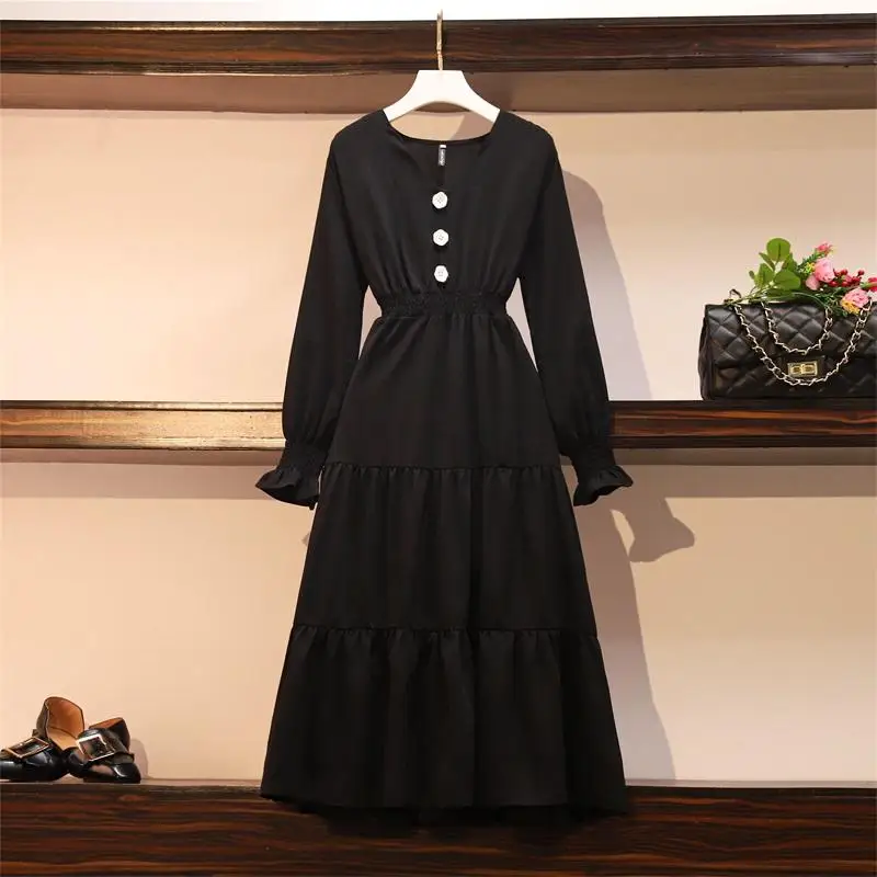 Женское винтажное платье в стиле Хепберн Красное длинное большого размера с