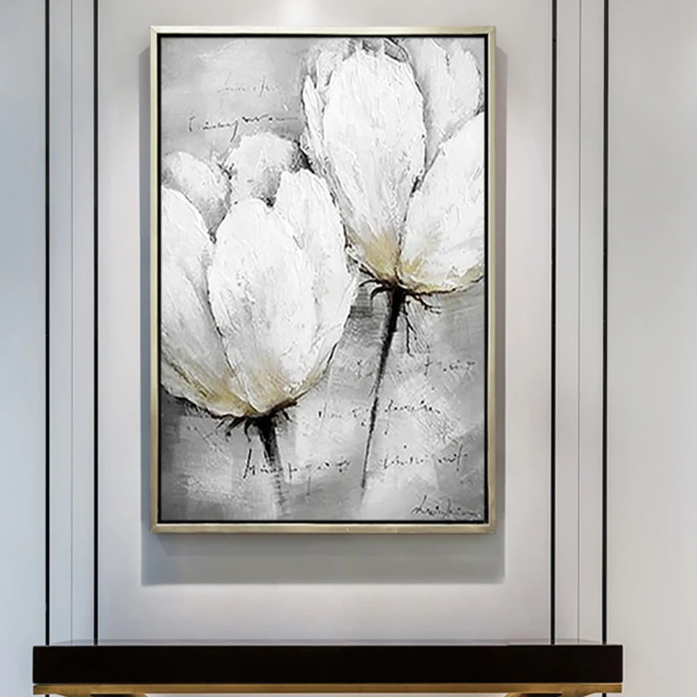 

Free Shipping Handmade Abstract Flower Oil Painting On Canvas Hand Painted Wall Art Pictures Bedroom Living Room Home Decoration