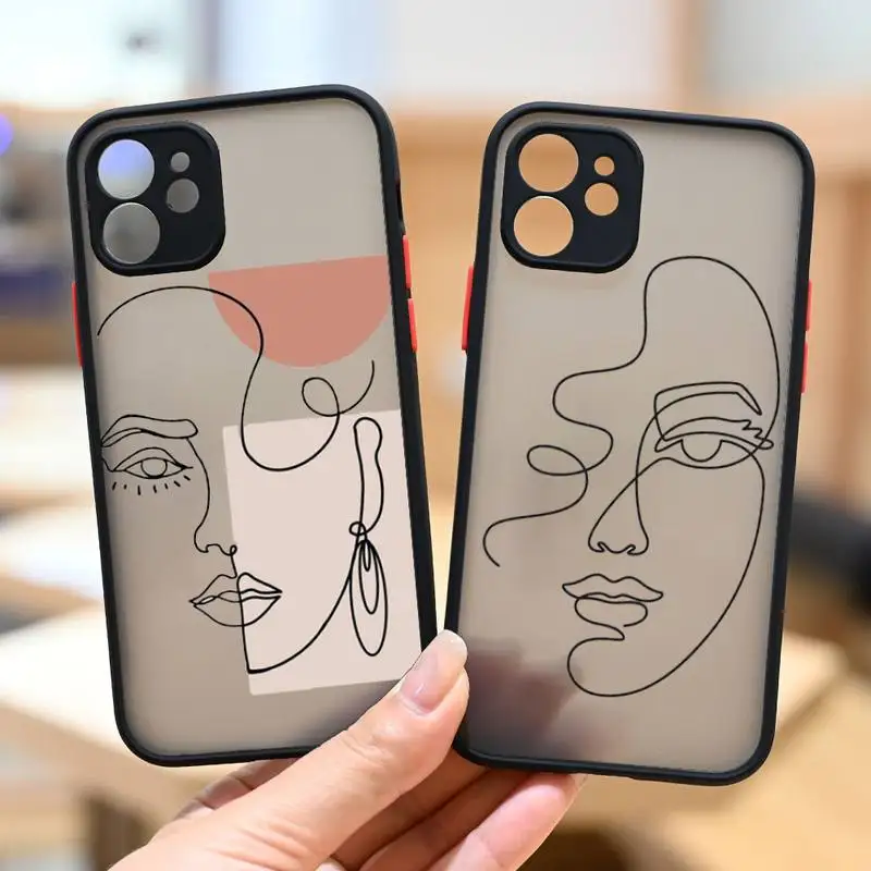 

Abstract Art Painting Phone Case For IPhone 12 11 13 Pro Max X XR XS SE22 6s 7 8 Plus Hard Shockproof Black Cover Case