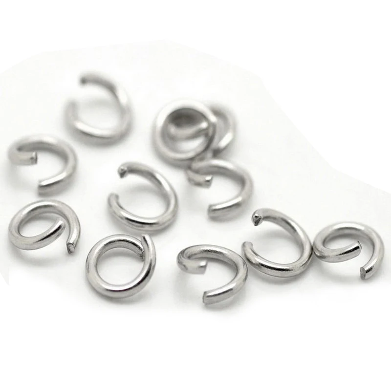 

500x Silver Tone Stainless Steel Open Jump Rings 6mm