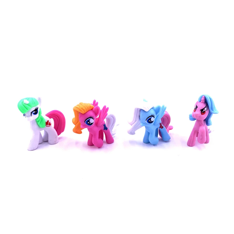 12 шт. мой маленький пони милые ПВХ Единорог ponis лошадь игрушки Фигурки Куклы для